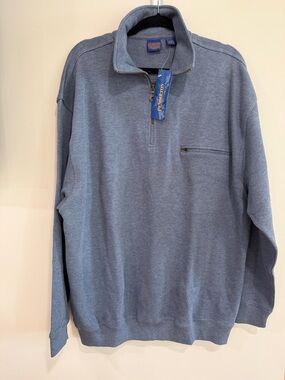 Pendleton Men's Blue Half-Zip Sweater with Chest Pocket